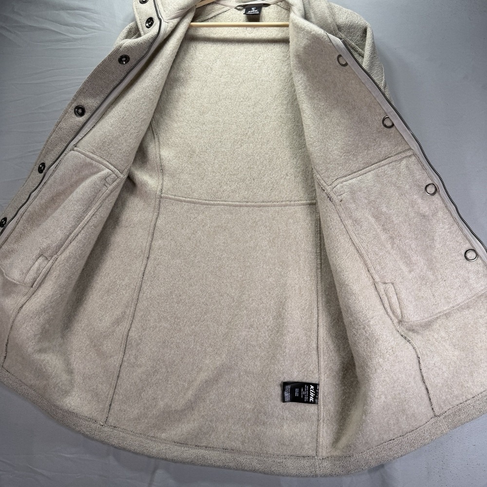 Kuhl Highland Long Sweater Jacket Womens Medium Beige Full Zip Fleece Outdoors - Picture 8 of 13